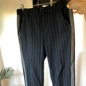 Zara pin striped blue cropped trousers